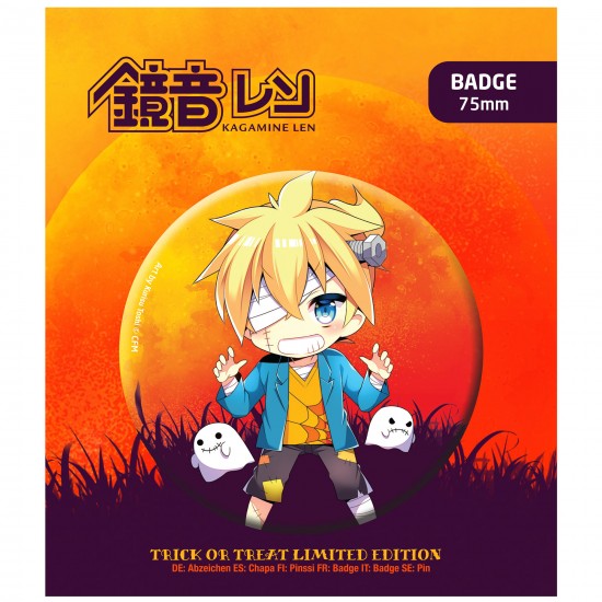 Piapro Characters: Kagamine Len Halloween Button Badge 75mm