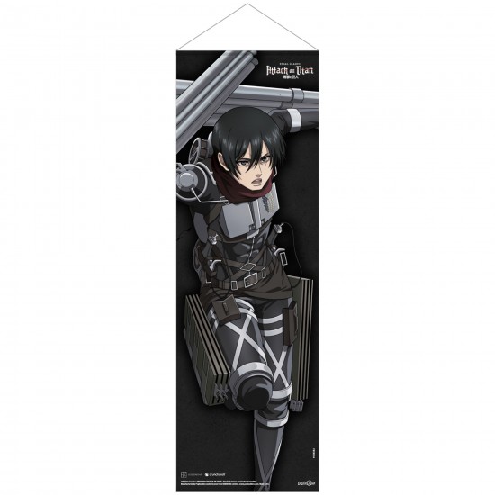 Attack on Titan Final Season Slim Fabric Wall Scroll: Mikasa Ackermann 30cm x 90cm